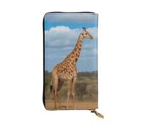 XKBFKLKMC Giraffe Under The Tree in Africa Womens Long Wallet Purse - Large Capacity Pu Leather Clutch Bag with Zipper, Card Holder Case, Credit Coin Wallets for Everyday, Travel, Work, Business