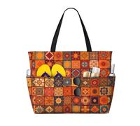 XKBFKLKMC Group Of Moroccan Geome Extra Large Beach Bags For Women, Waterproof Sandproof Large Pool Bag, Lightweight Shoulder Bag With Zip, Foldable Handbag For Travel Pool Shopping Holiday Gym