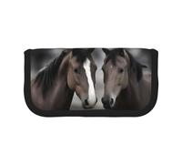 XKBFKLKMC Large Capacity Pencil Case Cute Two Horses Print - Stylish Canvas Pen Case Pouch Storage Office College School Stationery Organizer for Girls and Boys Pen Bag