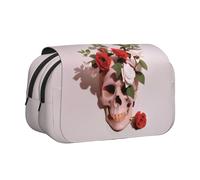 XKBFKLKMC Large Pencil Case Flamingos On White 3D Print Double Zippers Pencil Pen Bag Pouch - Stylish Stationery Storage Organizer for School, Students, Girls, Boys, and Adults
