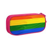 XKBFKLKMC Pencil Case Rainbow Flag Print Large Capacity Pencase with Compartments Zip, Pencil Pen Pouch Stationery Bag Storage Organizer for Boys Girls Students College School Office