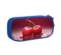 XKBFKLKMC Pencil Case Red Cherries Print Large Capacity Pencase with Compartments Zip, Pencil Pen Pouch Stationery Bag Storage Organizer for Boys Girls Students College School Office