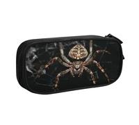 XKBFKLKMC Pencil Case Scary Spider Print Large Capacity Pencase with Compartments Zip, Pencil Pen Pouch Stationery Bag Storage Organizer for Boys Girls Students College School Office
