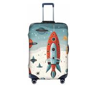XKBFKLKMC Suitcase Covers Cartoon Rockets Luggage Suitcase Cover Protector Luggage Washable Covers Elastic Travel Trolley Protector Cover Fits 18-32 Inch Luggage