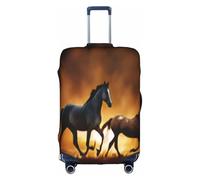 XKBFKLKMC Suitcase Covers Horses Red Glowing Clouds Luggage Suitcase Cover Protector Luggage Washable Covers Elastic Travel Trolley Protector Cover Fits 18-32 Inch Luggage