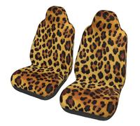 XKBFKLKMC Universal Car Seat Covers Leopard Pattern Print Front Car Seat Covers Protectors 2 Piece Set,Soft & Comfortable,Easy To Install And Clean,Car Seat Cover Cushion For Cars,Suvs,Trucks