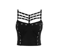 XKBHYD Ladies Gothic Crop Tops Sleeveless Grunge Punk Tank Tops Emo Alt Harajuku Shirt for Women