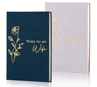 XKDOUS 2 Pcs Wedding Vow Books His and Hers Linen Hardcover Perfectly Sized Vows Book with Plenty of Pages to Write Whatever Is on Your Heart, Wedding Gifts for Couples 2025