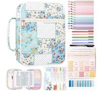 XKDOUS Bible Cover for Women Church Book Holder Quilted Carrying Case with Handle, Tabs, Study Supplies Portable Bible Bag Journaling Kit Christian Gifts for Mom Lady