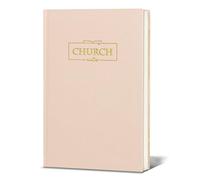 XKDOUS Church Notes Journal, Sermon Notes Christian Notebook, Linen Hardcover Guided Bible Study Journal to Record Key Points, Notes and More, Christian Gifts for Women Men, Pink