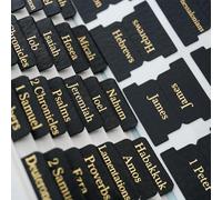 XKDOUS Leather Bible Tabs, Gold Foil Bible Tabs for Men Women, Bible Book Tabs for Study Bible, 66 Bible Tabs for Old and New Testament, Additional 9 Tabs (Black)