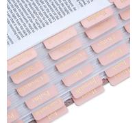 XKDOUS Leather Gold Bible Tabs, Bible Tabs for Women Study Bible, Catholic Bible Tabs, Bible Study Supplies, 66 Bible Tabs for Old and New Testament, Additional 9 Tabs, (Salmon)