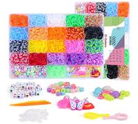 XKDOUS Rubber Band Bracelet Kit, Loom Bracelet Making Kit for Art and Craft, Rubberband Bracelets kit for Kids Ages 6+ 21 Colors 2000+