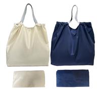 XKE-X 2 Pack Foldable Reusable Shopping Bags - 210D Nylon Waterproof Grocery Tote Bag Handbag with Drawstring Mouth & Reinforced Handle, Compact Bag for Work, Travel, Groceries, Beach, Storage