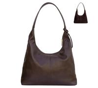 XKE-X Soft PU Leather and Suede Tote Bag Shoulder Bag for Women - Large Capacity Hobo Bag with Interior Pockets, Brown-zipper Version, 14.56”x 9.8”x 4.3”