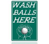 XKKLJH Wash Balls Here Golf Sports Metal Signs Funny Vintage Tin Sign Wall Art Decor Iron Poster for Home Farmhouse Bar Cafe Pub Garage Man Cave Gifts 6x8 Inch