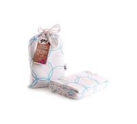 XKKO BMB Swaddle Squares and Circles Cyan Circles Printed 120 x 120cm