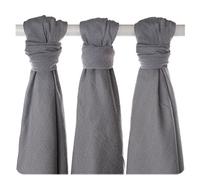 XKKO BMB07 0025 A 3 Pack Bamboo Wrap Breast Feeding, Use or Light Blanket, Nappies 70 x 70 cm Silver