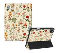 Xkladz Case for iPad Pro 11 inch 4th / 3rd / 2nd Generation 2022/2021 / 2020 Case with Pencil Holder, Auto Sleep/Wake, Girly Women Cute Design Pro 11 inch Cover with TPU Back, Flower Butterfly