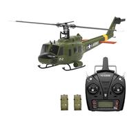 XKlemBauklode 1/34 F07-V UH-1 RC Military Helicopter, 2.4G 6CH Brushless Flybarless RC Helicopter, Remote Control Helicopter for Adults Outdoor RC Helicopter, Stunt Version-RTF