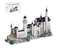 XKlemBauklode 1/350 Scale DIY Assembly Architecture Building Blocks, German Neuschwanstein Castle model building, Detailed Miniature Display for Collectors, 13028PCS