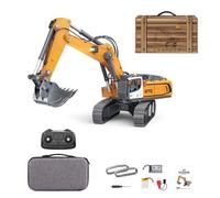 XKlemBauklode 1/50 Scale RC Excavator, 2.4G Vehicle Model with Dual Battery, 360° Infinite Rotation, High Simulation Engineering Digger Gift for Teen Adults