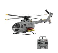 XKlemBauklode C186S RC Helicopter, BO105 1/48 Scale 2.4G 6CH Single-Rotor Flybarless RC Plane with Barometric Altitude Hold, One-Key TOL Missile Mounting Rack (RTF/Grey)