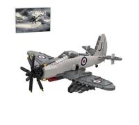 XKlemBauklode MOC WW2 Military Aircraft Building Blocks Set, 1/72 Scale WWII Attack Plane Building Blocks Set with Stickers, MOC-172600 (1176PCS)