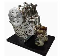 XKlemBauklode Stirling Engine Model That Works, Pigeon-Style Dual-Cylinder Dual-Piston Hot Air Stirling Engine Model, Physics Science Education Kit for Adults