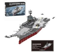 XKlemBauklode UCS USS Aircraft Carrier Building Blocks Set for Adults, 1/350 4941+ Pieces with Planes, Helicopters, Collectible Warship Model Kit for Display, Paper Manual (4941PCS)