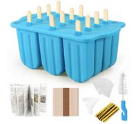 XKMiess Silicone Popsicle Molds, Ice Cream Molds Set, Homemade Toddler Popsicles for Kids, Para Paletas De Helado Kulfi BPA Free with 50 Sticks, 50 Bags, 50 Wire Ties