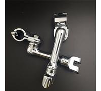 XKMT Motorcycle Chrome Long Angled Adjustable Highway Peg Mounting Kit For Bike with 1 inch (1") 25mm Front Engine Guard Frame Tube Honda GoldWing VTX1300 Shadow Valkyrie Triumph