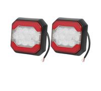 XKOEHXJ Tail Lamp Square Truck Tail Light Led Indicator Reverse Brake Stop For Pickup 4x4 Bus Trailer Van 12V 24V Tail Rear Light(2pcs Red White)