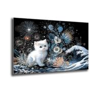 Xkogjo Diamond Painting, 5D Full Drill Plant Cat Diamond Art Kits Adults Kid, Crystal Art Kits of Painting, DIY Embroidery Cross Stitch Kit, for Home Living Room Wall Decorations, Gifts 60x80cm e-739