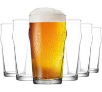 XKONG Beer Glasses Set,20oz Tumbler Set of 6, Unique Design Glasses Easy Stacking in The Cupboard