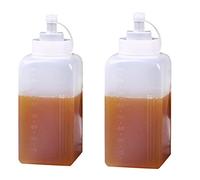 XKONG Large Caliber Squeeze Bottle, Square Sauce Bottle, 800ML Jam Tomato Salad Sauce Dispenser (2 Pcs)
