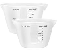 XKONG Silicone Measuring Cups,Resin Mixing Cups for Epoxy, Jewelry Casting Molds, Nonstick Reusable Craft Measuring Cups, 16oz & 8oz, 2pcs