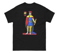 XKPTTRAXC King of Cups T-Shirt Vintage Tarot Card Design Graphic Men's Cotton Round Collar Short Sleeves Black