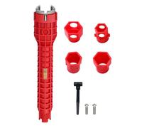 Xkqjlp 14 in 1 Faucet Wrench Tool Tap Wrench Plumbers Wrench Multi-Functional Tap Spanner for Tight Space Sink Spanner for Sink for Easy Home Plumbing Repair and Narrow Space Operation
