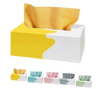 XKrmp 20-Pack Pull-Out Microfiber Cleaning Cloths in Box - Lint-Free & Streak-Free Wipes for Glass, Car Detailing & Kitchen Countertops - Reusable 20x20cm High-Density Rags for Household (Yellow)