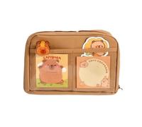 XKrmp Capybara Pen Case Organizer & Gift Pack Includes Kawaii Plush Stuffed Animal, Stickers, Brooch Badges, Clips - Cute Stuff Gift for Your Lover