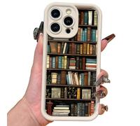 XKrmp Cartoon Bookshelf Pattern TPU Phone Case | Shockproof Soft Silicone Protective Cover with Anti-Slip Grip & Cartoon Bookcase Design for iPhone Series (#3,For Iphone 13 pro max)