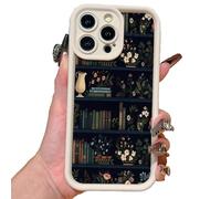 XKrmp Cartoon Bookshelf Pattern TPU Phone Case | Shockproof Soft Silicone Protective Cover with Anti-Slip Grip & Cartoon Bookcase Design for iPhone Series (#4,For Iphone 13 pro max)