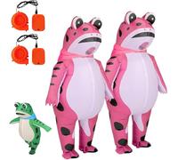 XKrmp Inflatable Frog Costume Adult with Air Pump - Full Body Blow Up Frog Suit for Halloween Party & Cosplay (Pink-2Pcs,L)