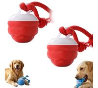 XKrmp Interactive Dog Toy Ball, Smart Automatic Rolling Pet Toys with Sound - Motion Activated Electric Ball with Obstacle Avoidance & Teeth Grinding, USB Rechargeable (Red,2Pcs)