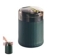 XKrmp Pop-Up Automatic Toothpick Dispenser, Hygienic Push Button Holder for Kitchen, Portable Toothpick Storage Box with Transparent Lid for Home Restaurant (A)