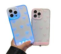 XKrmp Vibrant LED Bowknot Phone Case for iPhone Series - Glows on Calls, Slim Clear Protective Cover, Coquette Style for Women (Pink,For IPHONE 15 PROMAX)
