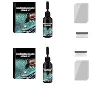 XKrmp Windshield Crack Repair Kit, Windshield Chip Crack Repair Liquid, Cracks Gone Formula Fast Fix for for All Glass Crack Types, Prevents Further Damage (2PCS)