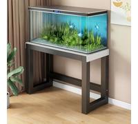XKSJCDR Metal Fish Tank Stand,Fish Tank Base Table Modern Minimalist Design,Solid Iron Construction Extra Heavy-Duty Load Capacity,Perfect For Home Living Rooms(Black+White,47.2x19.6in)