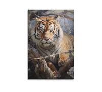 XKUGA Animal Art Poster Tiger Crystal Eyes 2 Poster Decorative Painting Canvas Wall Posters And Art Picture Print Modern Family Bedroom Decor Posters 12x18inch(30x45cm)